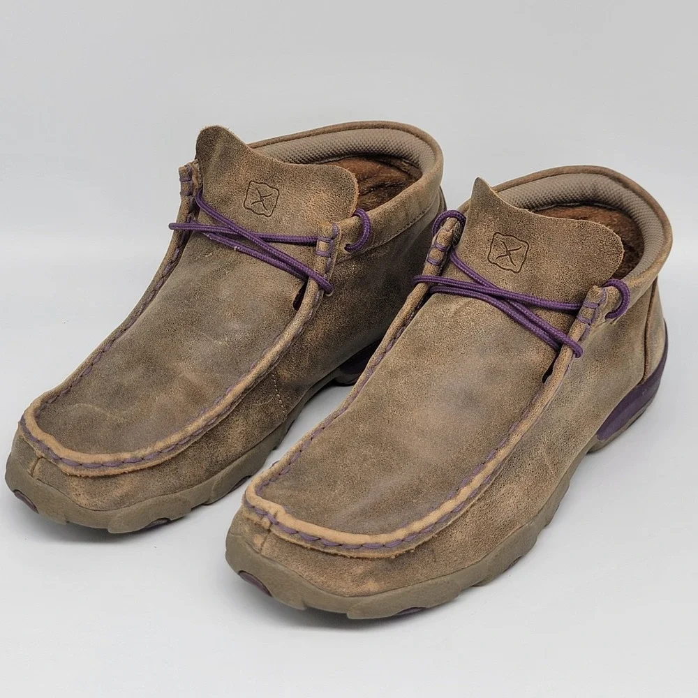 Twisted X Driving Moc Youth Size 6 M YDM0012 Chukka Brown Leather